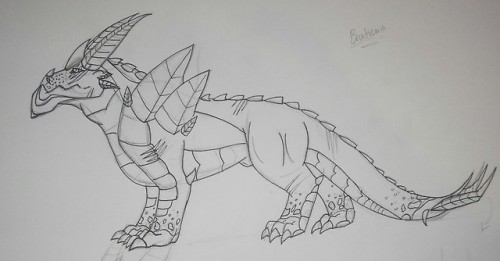 The Line-art And Underlying Sketch Off Dragonformer Bruticus, Going With The Idea That Bruticus Is The