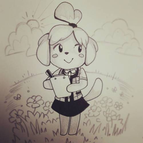 Gotta catch up on Inktober again, so here&rsquo;s Isabelle from Animal Crossing #isabelle #animalcro