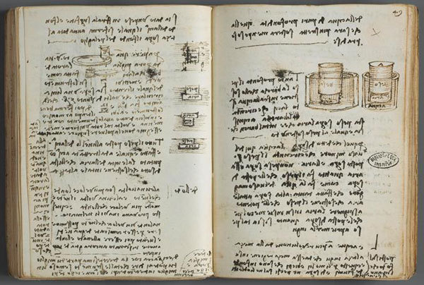 fitisunderneathfat:  dddmagazine:  One of Leonardo da Vinci’s many notebooks, this