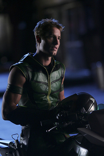 GALLERY: Green Arrow in a hot leather superhero costume&hellip; yeh, like superhero&rsquo;s