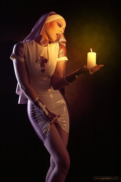 westward-bound-latex:Model Ophelia Overdose in Westward Bound’s #Latex Nymph Nun,