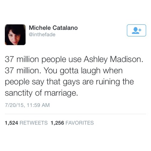 commongayboy:  Keep telling yourselves that gay people are ruining marriage for everyone else 