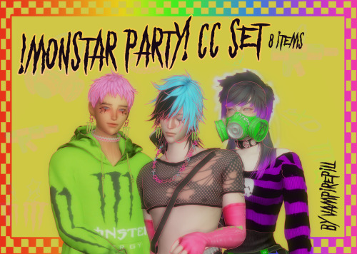 vampirepill:!!!MONSTAR PARTY!!! CC SET ★ my first time making my own meshes! ★ a scenecore cc set in