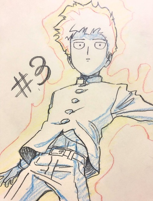 Drawings From Mob Psycho 100 II Animator Ogashiwa Nayumis Twitter Celebrating The Premieres Of Episodes