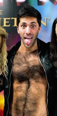 mynewplaidpants:  Nev Schulman showing off his fur again at Rock of Ages 