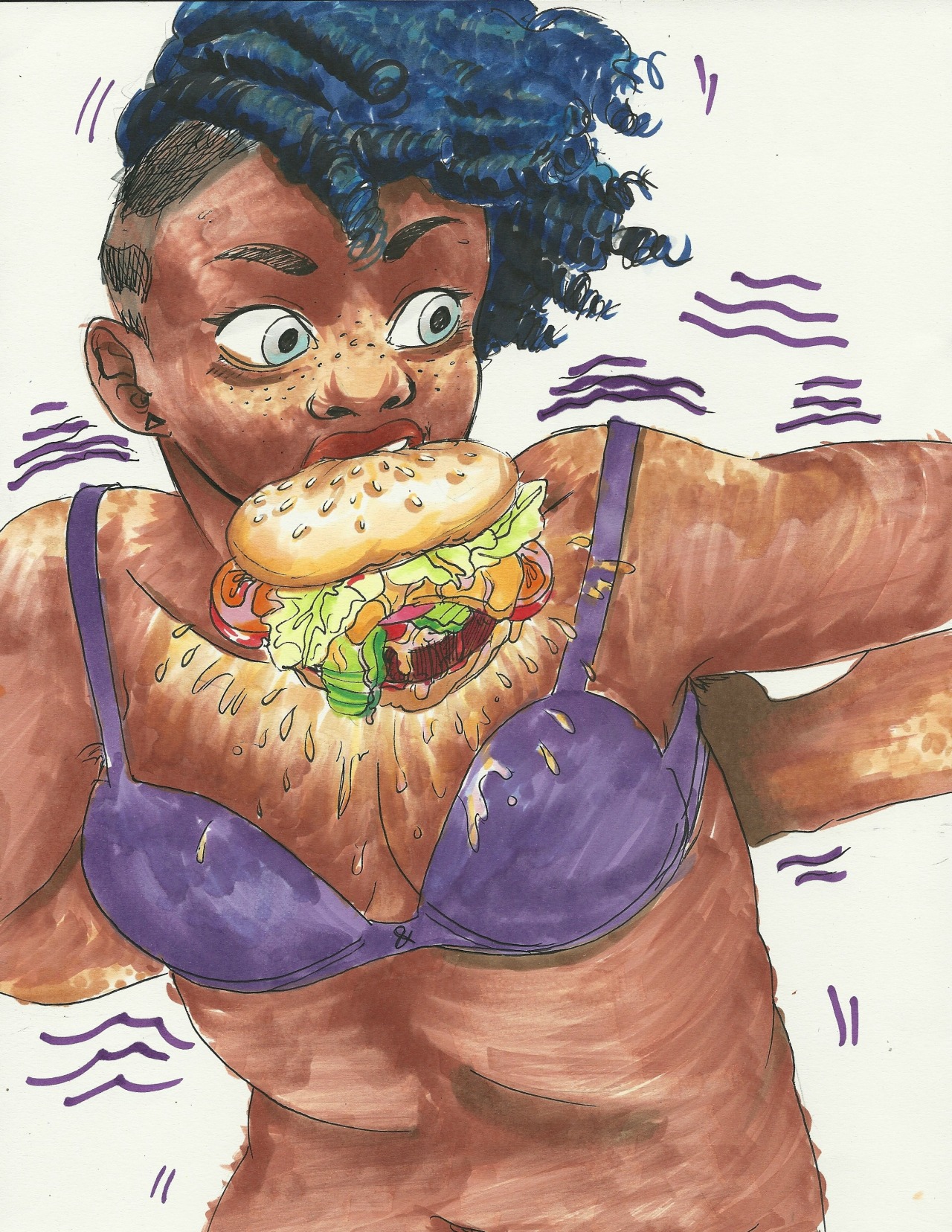 2015 || 2017 redrawi wanted to redraw an oc from 2 years ago! i made her burger way