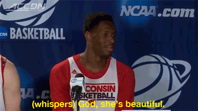 transpondster:  Wisconsin player Nigel Hayes whispers comment into hot mic about