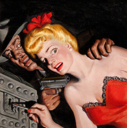 gameraboy:  Cry Murder!, Flynn’s Detective Fiction cover, July 1944 by Rafael DeSoto 