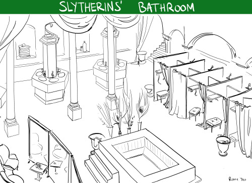 romyyao:One night I couldn’t find sleep I realised hogwarts bathrooms were never described (an