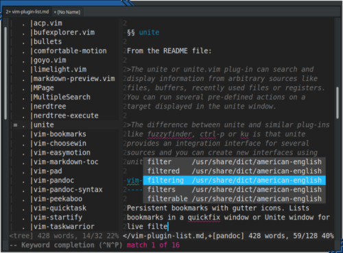 parsector - Vim plugins for prose writingThe following is a...