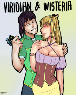 Wisteria & Viridian, ocs of http://albaharu.tumblr.com/