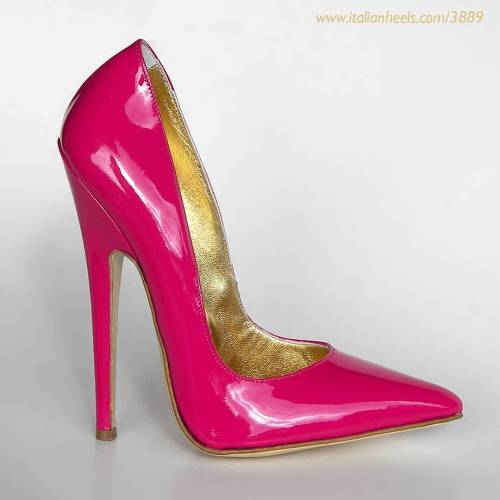 italianheels: Fuxia patent leather 6inch high heels pumps shoes. 100% made in Italy. Upper+ lining+ 