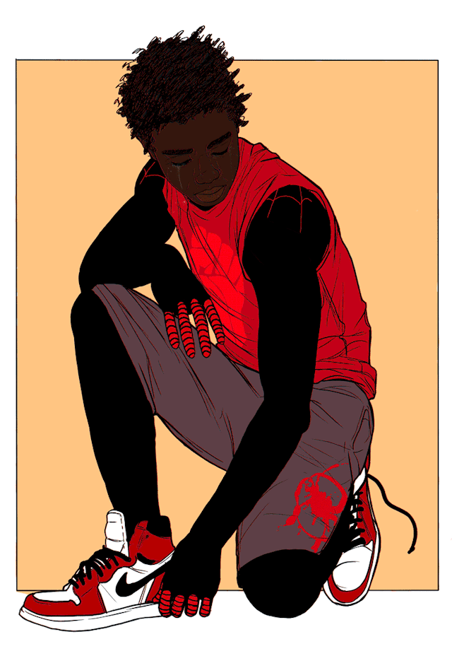 and they wonder why we kneel..... #Miles Morales#spider-man#earth 1610 #for fuck sake humanity #marvel comics#art
