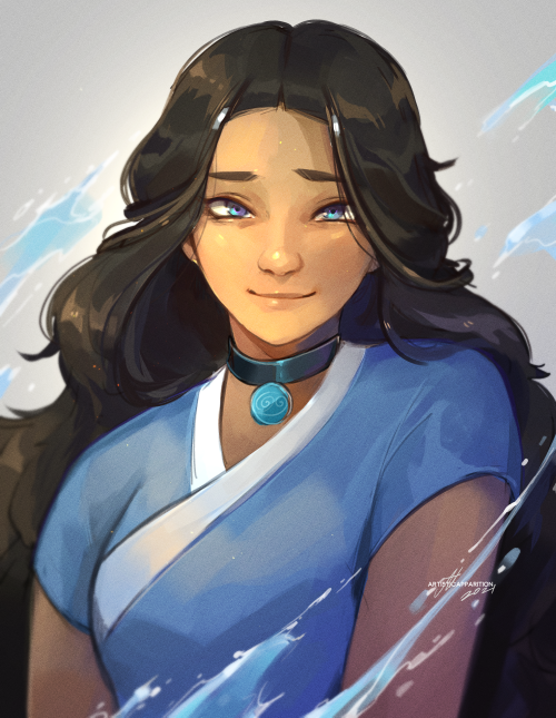 theartisticapparition:Quick paint of katara in between work to keep me sane! id like to think this i