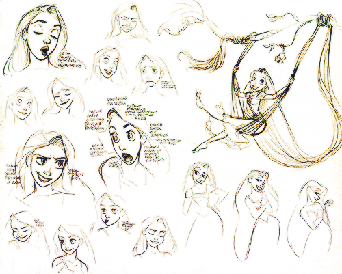 mickeyandcompany:  Character designs from Tangled (by Glen Keane and Jin Kim) 