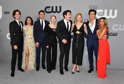 The Riverdale cast are all smiles at the CW Upfronts . The hit show will be returning for a third se