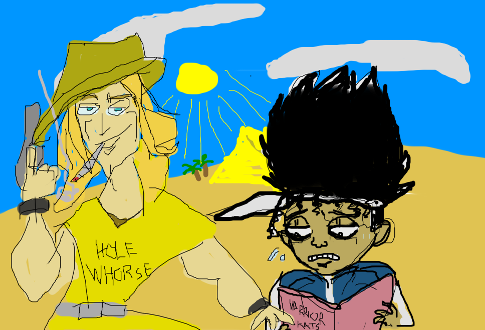 poorlydrawnholhorse:  bastardfact submitted:  Hol Horse and Boingo in the sands