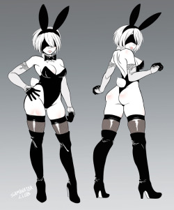 samanatorclub:Easter is here. So, it’s perfect time to draw bunny girls, and 2B is an excellent choice. Don’t you agree, eh? &lt;3 u&lt;3