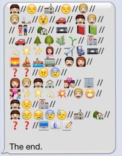 fishingboatproceeds:  The Fault in Our Stars in emoji form. I can’t find the original poster (let me know if you know the source), but A++++.