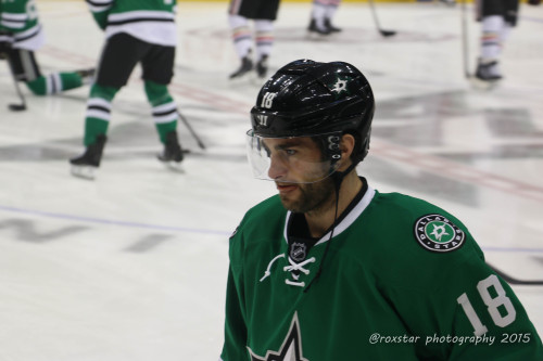 tsegs91:Patrick Eaves, John Klingberg, Patrik Nemeth, Antoine Roussel, Cody Eakin, and Jyrki Jokipakka - March 21, 2015 