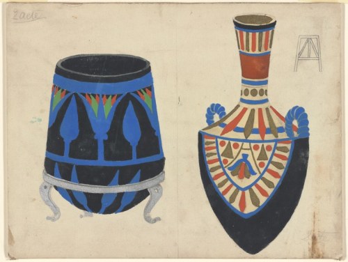 Prop designs by Léon Bakst for PhèdreRussian, 1923graphite, watercolor, gouache, and m