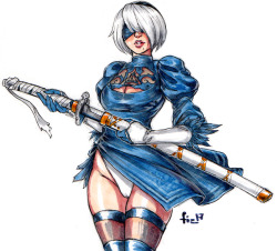 I Don’t Do Traditional Often, But Here, Have A 2B Pinup.