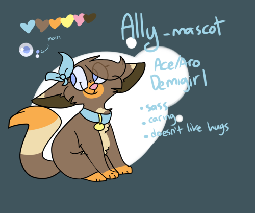 Meet Ally! My mascot, I’ll post my fursona ref sometime later :0