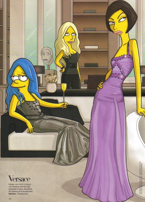 lelaid:Marge Simpson, Donatella Versace &amp; Linda Evangelista in The Simpson’s Go To Par