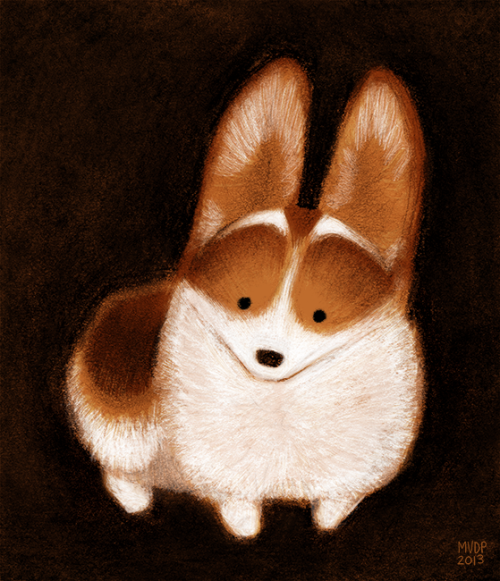 sketchinthoughts: Corgi! Print available here: www.inprnt.com/gallery/melissavdp17/corgi-pup/