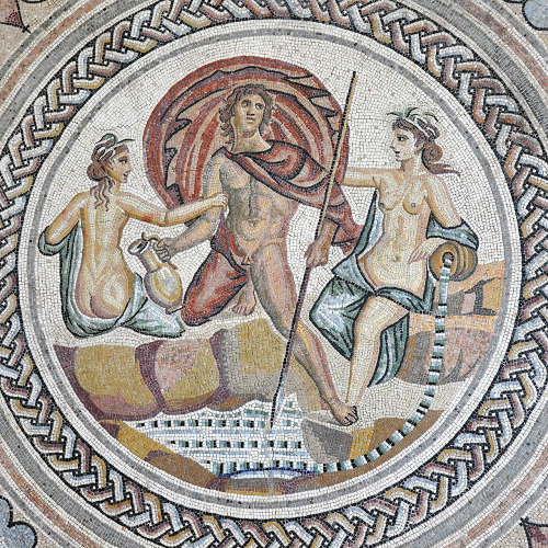 femalenudityinwesternpainting: “Hylas And The Nymphs” (Mosaic floor in the Museum of St-