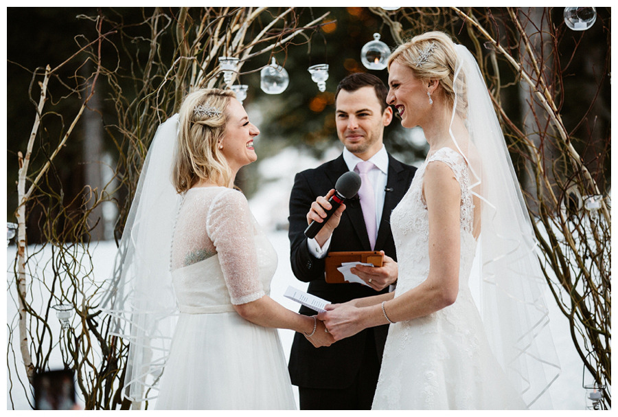 weddingsandlesbians: Megan &amp; MikaylaLake Tahoe winter wedding