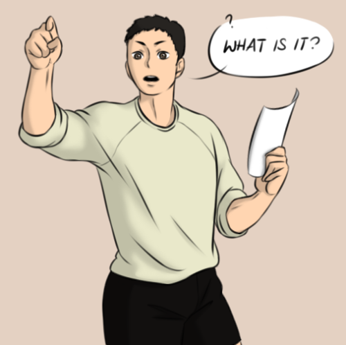 sugarwaraaa:  suga likes to mess around with daichi during training briefings based on this vine! bonus: the kouhais didn’t take it so well 