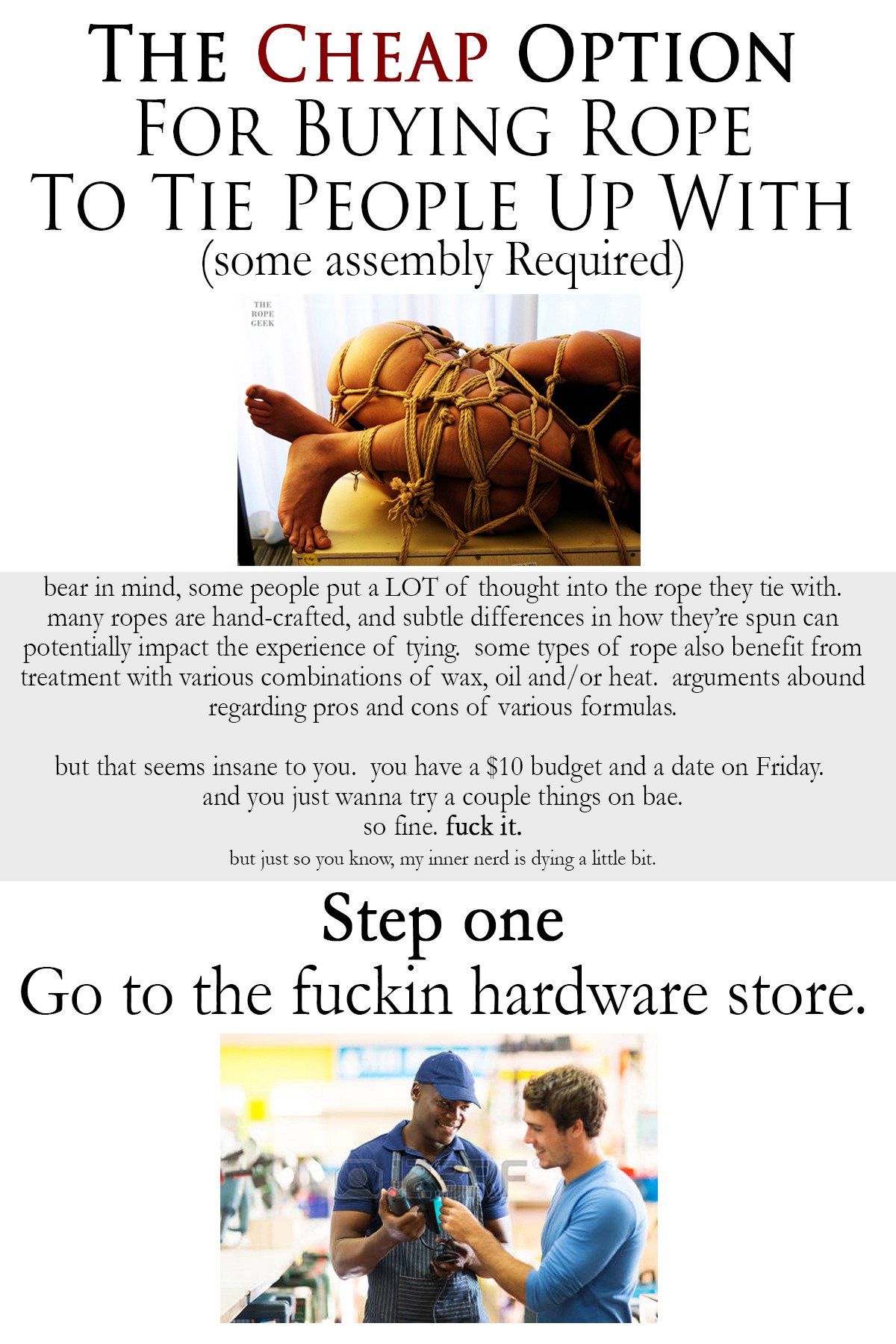 leatherlacedbass: thebeautyofrope:   text and layout by TheRopeGeek.   and again: