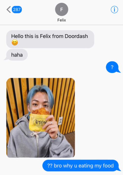 SKZ AS YOUR DOORDASHER TEXTS !