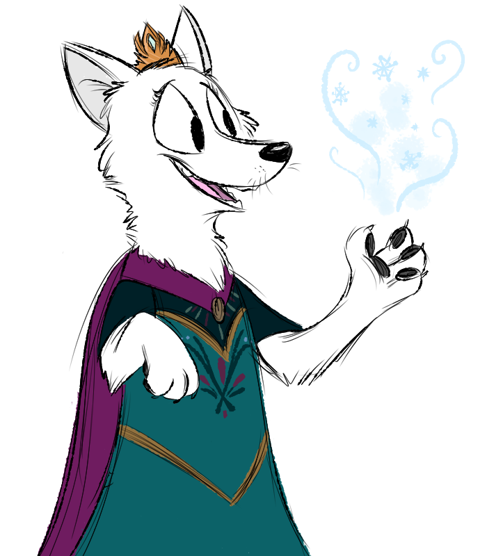 karpetsharks-art:  for some reason i thought about frozen being a cartoony animal