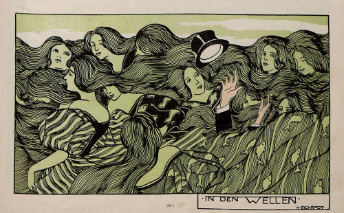 zombienormal: The Waves. Lovely Illustration by H. Eichrodt, Jugend magazine, 1897. Via