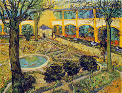 artist-vangogh:  The Courtyard of the Hospital in Arles, Vincent van GoghMedium: oil,canvas