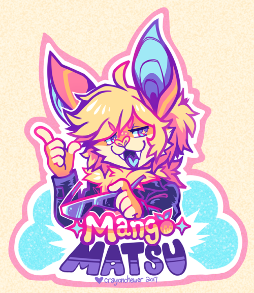  My part of a badge trade with @Mangopoptarts who’s mY GOOD MATSU PAL AND FELLOW SPARKLE TRASH