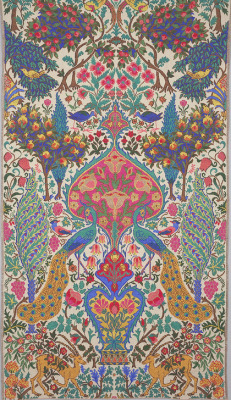 wild-souls:  design-is-fine:  Alexander Morton, textile design, 1926. Inspired by Sardinian peasant embroideries. Cotton. England. Via Cooper Hewitt  x 