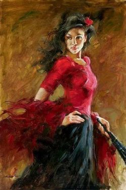 artbeautypaintings:  The fan dancer - Andrew