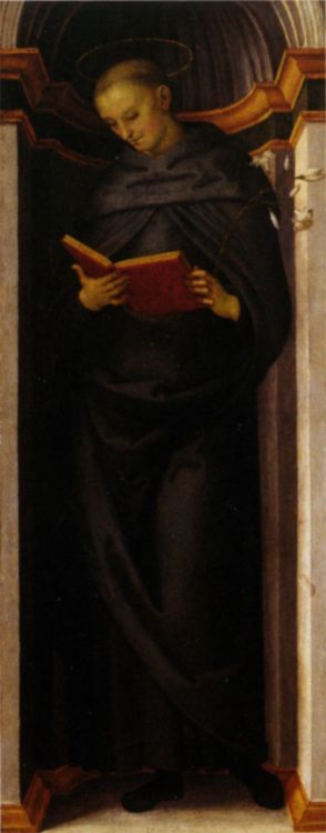 pietro-perugino: Polyptych Annunziata (St. Philip Benizi), Pietro Perugino
