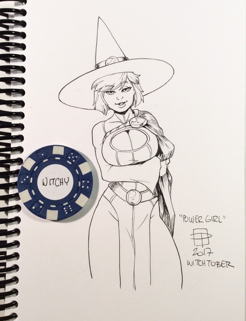 callmepo: Witchtober day 18: Witchy Power Girl  (did this yesterday but crashed because