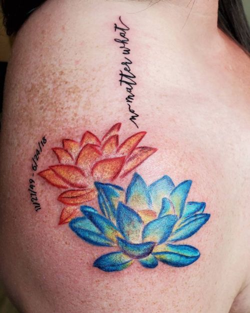 <p>Lotus flowers and some lettering done tonight at the Phoenix.  Thanks for coming in today! <br/>
.<br/>
#ladytattooer #thephoenix #copperphoenix #shelbyvilleindiana #indianapolistattoo #indylocal #do317 #indytattoo #circlecity #lotustattoo #lotus #lotusflower #waverlycolorco #industryinks #yournewfavoriteink #eztattooing  (at Shelbyville, Indiana)<br/>
<a href="https://www.instagram.com/p/CJ2HTmQLZrt/?igshid=1dsydvjb8za88">https://www.instagram.com/p/CJ2HTmQLZrt/?igshid=1dsydvjb8za88</a></p>