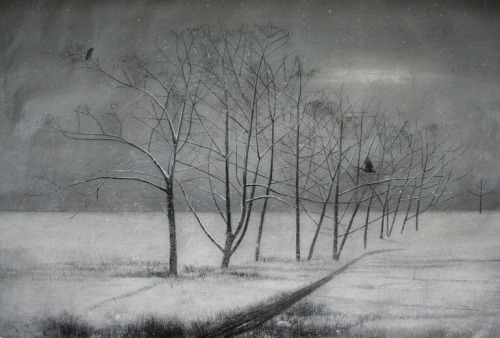 artemisdreaming:Snow PaintingsThomas Lamb HERE