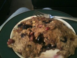 Blueberry pomegranite pancakes with real