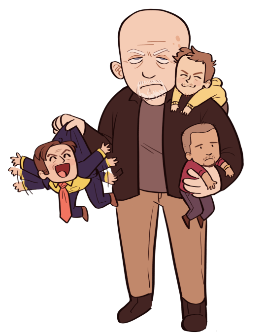 catsincrime:mike and his toddlers 