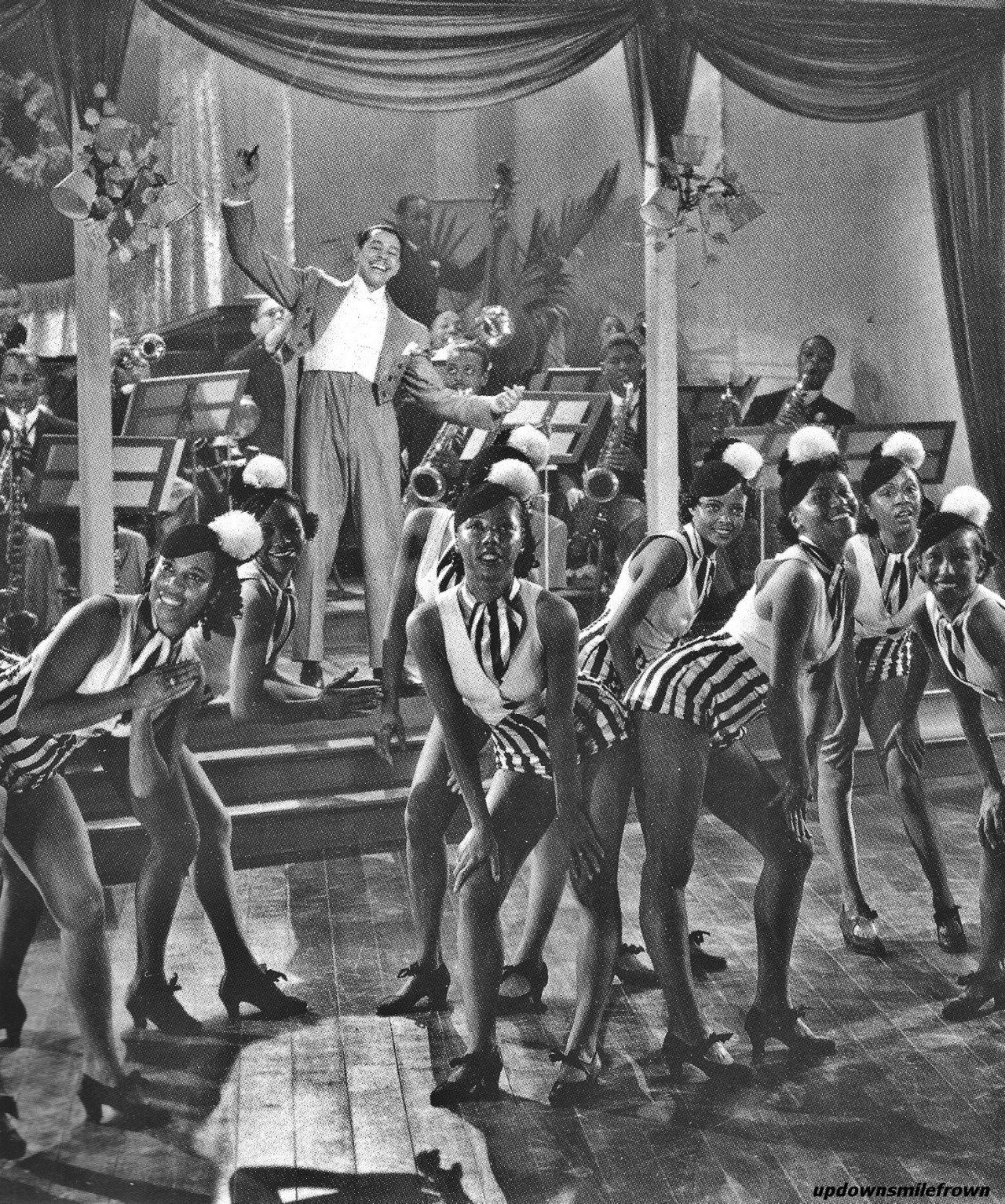 updownsmilefrown:  Cab Calloway and his orchestra with the Cotton Club Chorus at