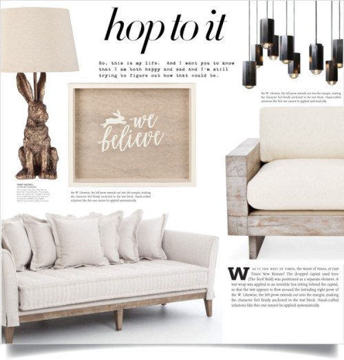 Hip Hop Home: Bunny Decor by dolly-valkyrie featuring a wood chair ❤ liked on PolyvoreRabbit table l