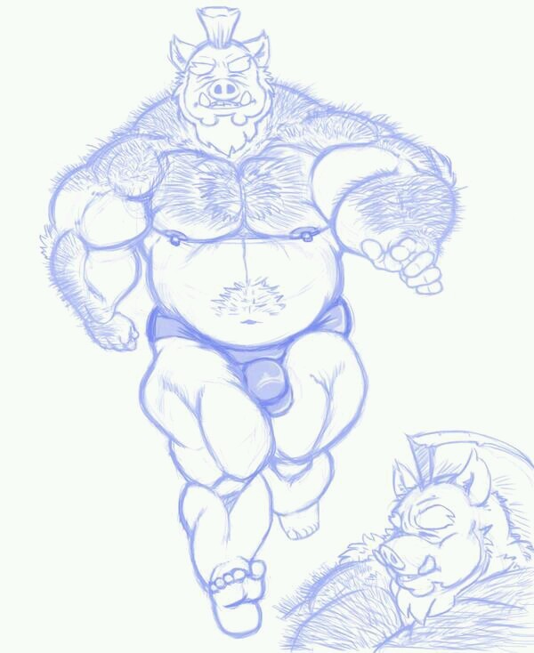 knightinshiningmohawk:  My ideal bara-kemono is a chubby boar wearing boxer-briefs.