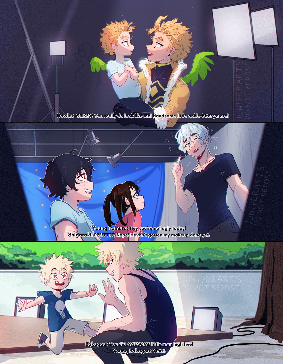 juniperarts:My full piece I did back in May of 2020 for the bnha actor au zine! 📽🎬